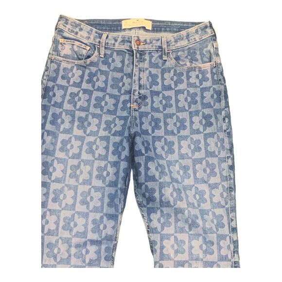 Hollister Boho Curvy High Rise Flower Power Flare Jeans w stretch 32x29 Womens - Picture 5 of 11